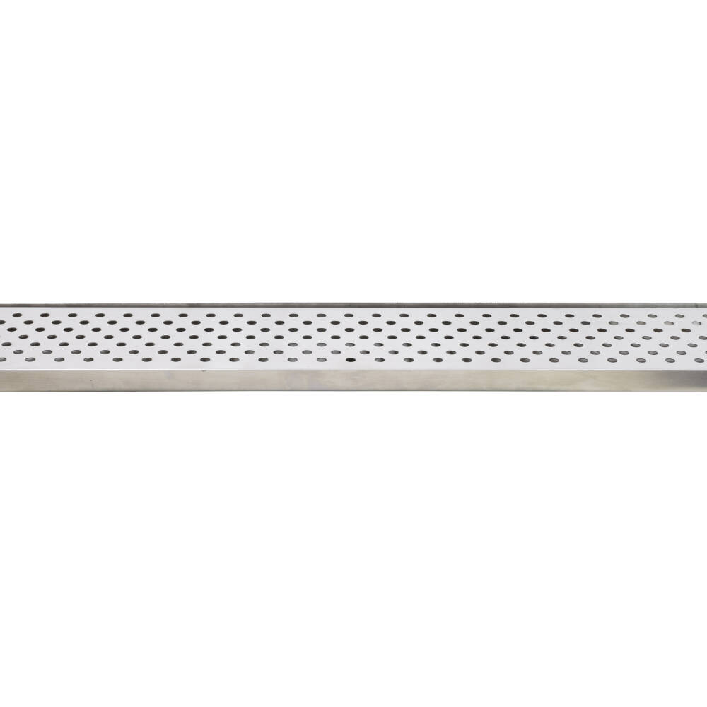 614S-20 Stainless Steel Tray and Perforated Grid Includes a 3 1/2" Threaded Drain Nipple - 20"L x 5"W